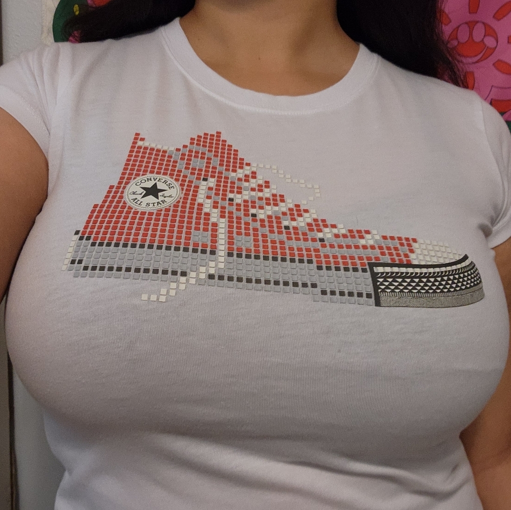 Converse Red Shoe Mosaic Baby Tee